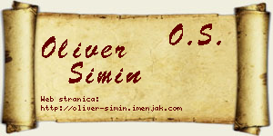 Oliver Simin vizit kartica